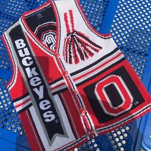 Ohio state buckeyes knitted cardigan sweater